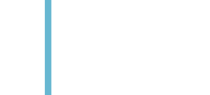 alinus Logo (weiß mit blauem Trennstrich)